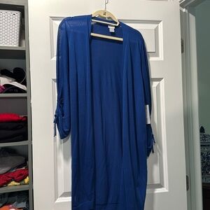 Chico’s royal blue long cardigan NWT